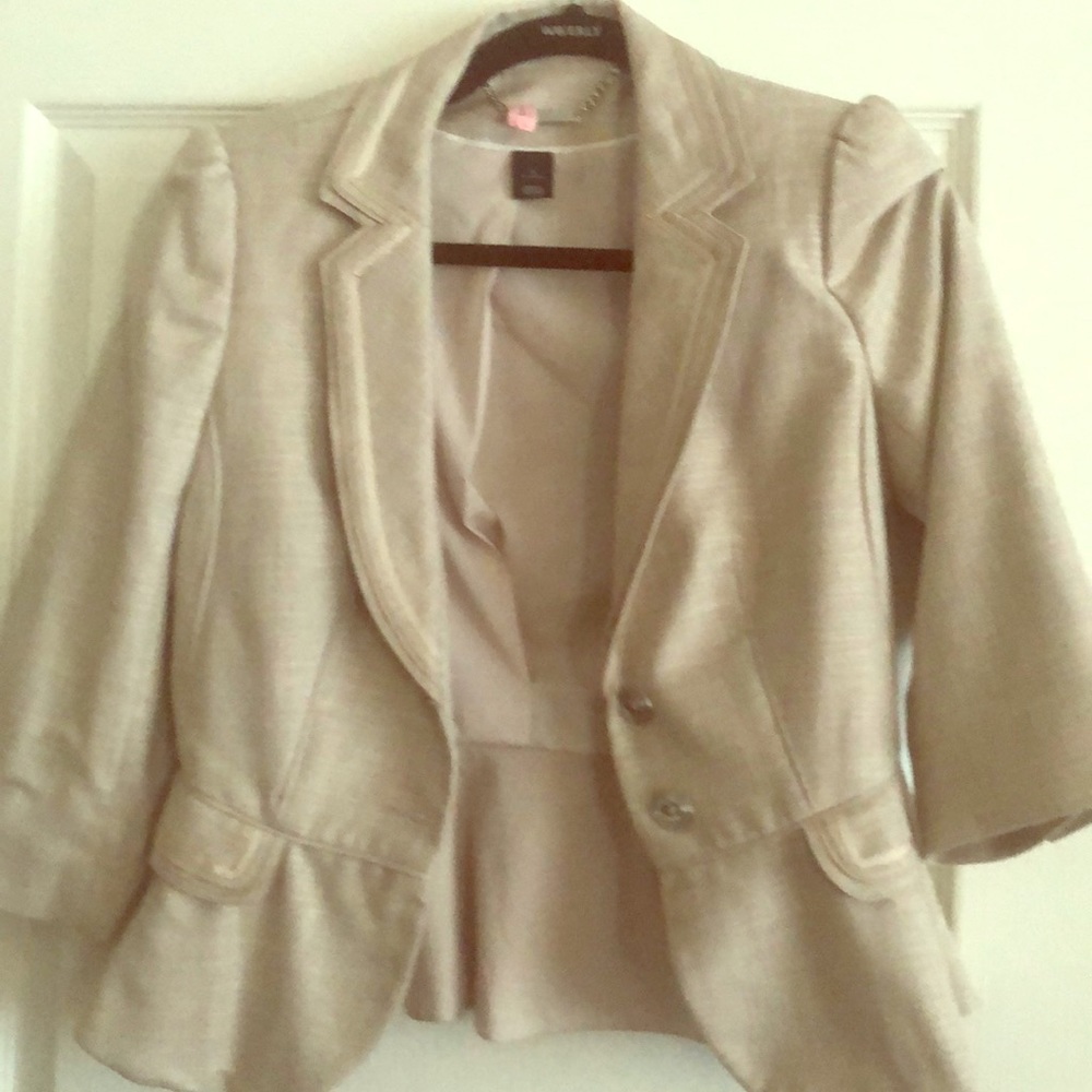 White House Black Market beige blazer